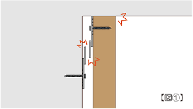 壁の一番上に取り付け不可の図