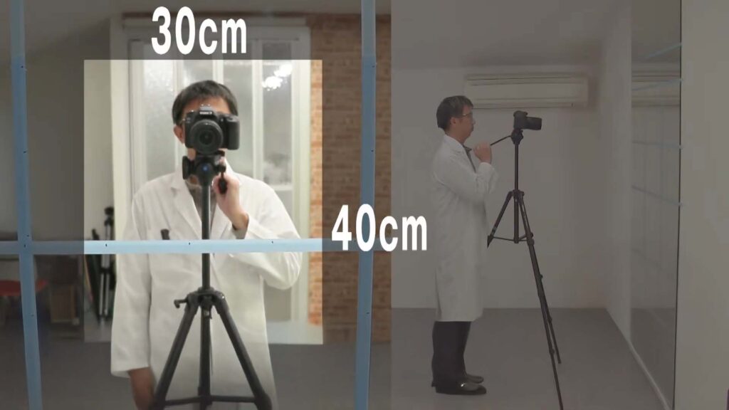 30cm×40cmの鏡に映る範囲