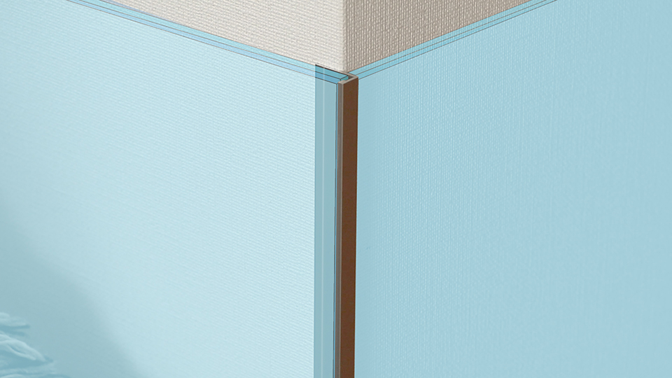 出隅部分にミラーエッジを使用した例